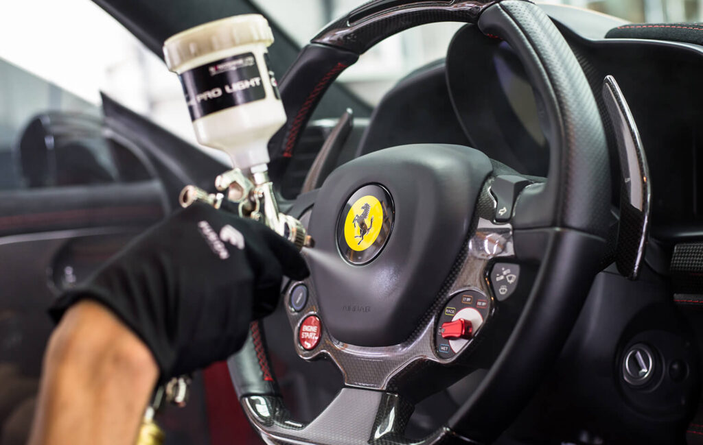 Ceramic Pro Dubai Ferrari Steering Wheel 1024x649